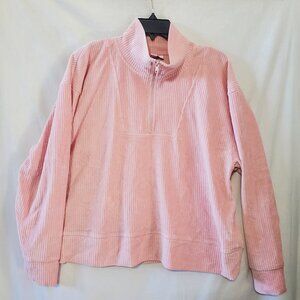 NWoT Topshop Women's Pink Ribbed Half Zip Jacket Size 4-6 US/ Small UK